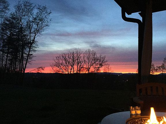 Covered patio sunset view