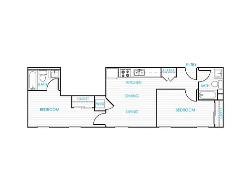 Floor plan Two Bedroom 22B - 22C