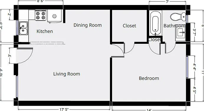 1 Bedroom Floorplan 1 Bedroom Floorplan
