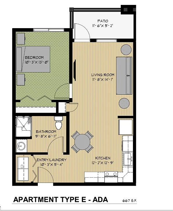 Floor plan Type E- ADA