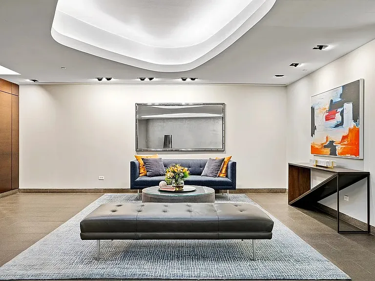 Newly updated elevator bank and sitting area