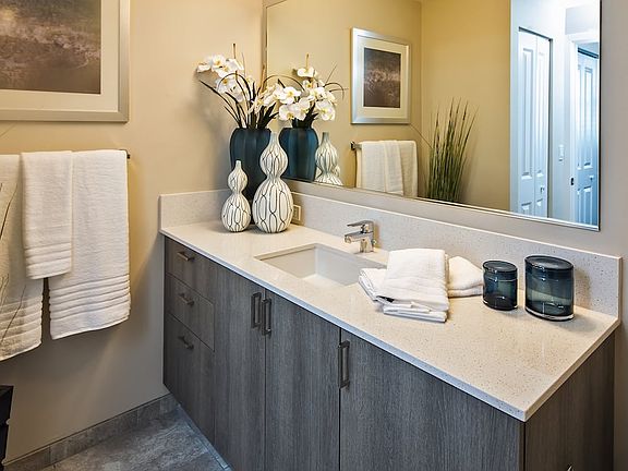 Bathroom with quartz countertop