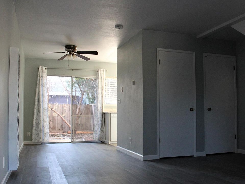 Double closets and nook area with patio door to the back yard