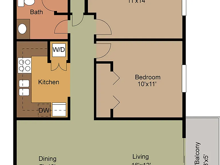 Inviting floor plan showcasing a spacious 2-bedroom layout with an open living-dining area, modern kitchen, and charming patio balcony. Inviting floor plan showcasing a spacious 2-bedroom layout with an open living-dining area, modern kitchen, and charmin