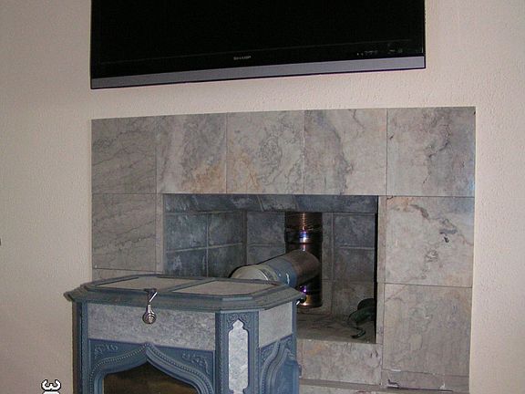 Soapstone Stove & 52" HDTV
