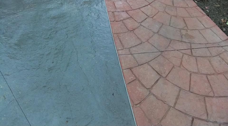 stamped concrete walk/drive