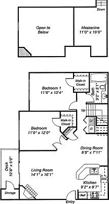 Floor plan Noble w Loft B1M