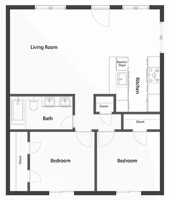 Floor plan 2 Bed