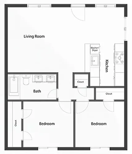 Floor plan 2 Bed
