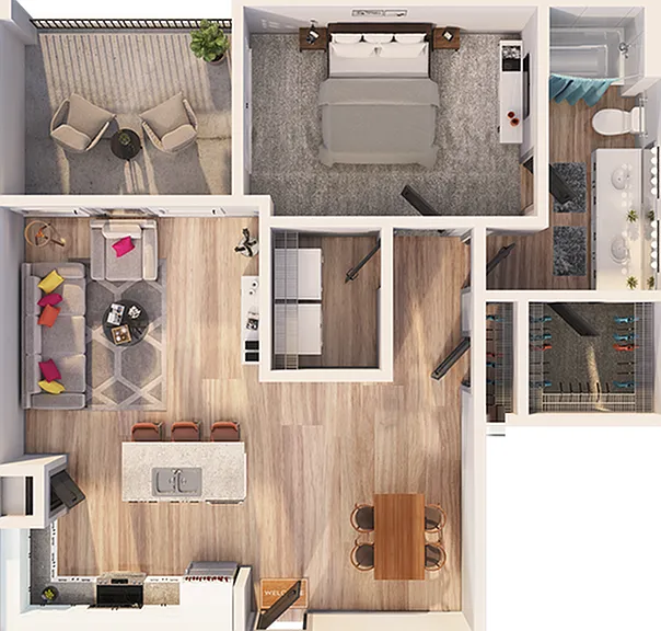 Roosevelt Arlington Commons - A1H Floor Plan Roosevelt Arlington Commons - A1H Floor Plan