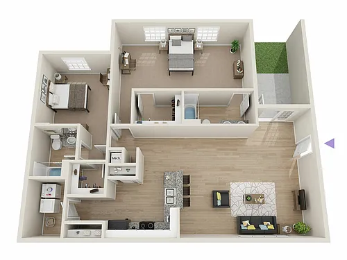Floor plan 2 Bedroom / 2 Bathroom (B4)