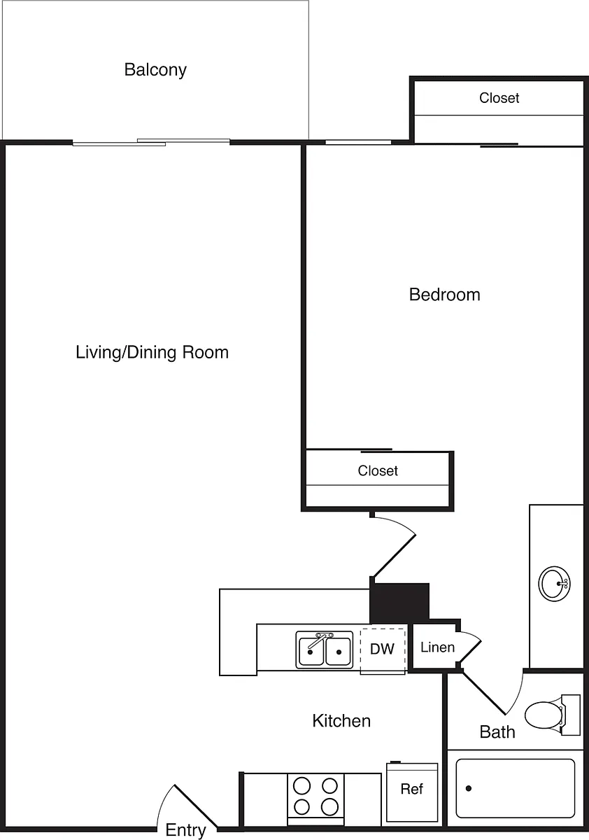 Floor plan 1 Bedroom A