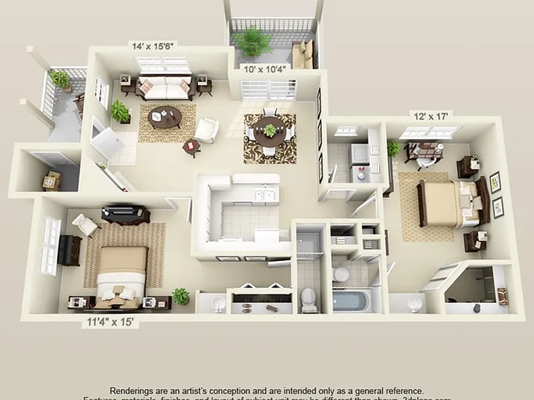 2 Bedroom 2 Bedroom