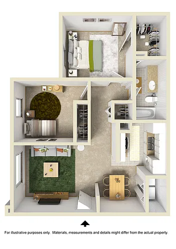 Floor plan Two Bedroom One Bath