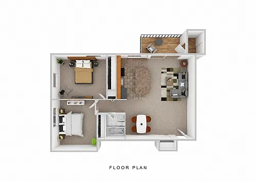 Floor plan 2 Bedroom Open