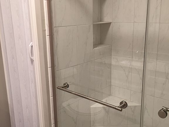 Shower bench & linen closet