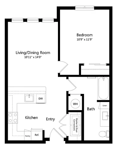 Floor plan A1.1 40% AMI