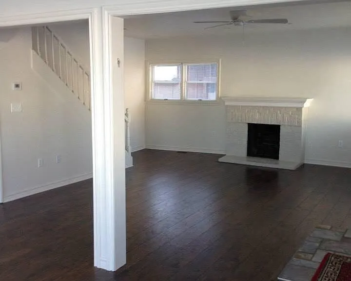 gas log fireplace in front living space