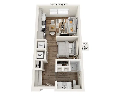 Floor plan Studio E1B-III