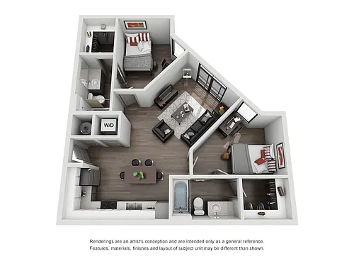 Floor plan 2BR/2BA - The Longhorn