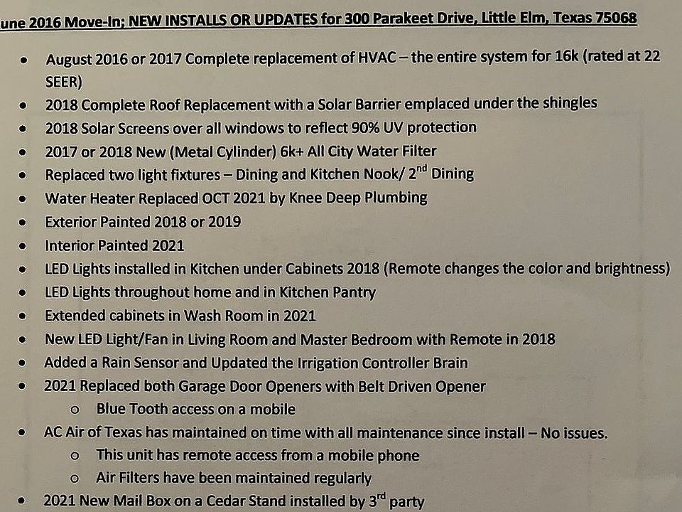 Upgrades since June 2016