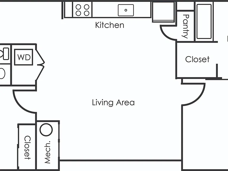 Two bedroom, two bath floor plan with stackable washer and dryer, and stainless steel appliances. Two bedroom, two bath floor plan with stackable washer and dryer, and stainless steel appliances.
