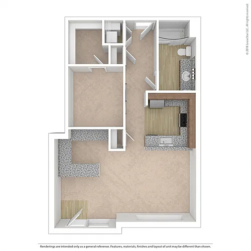Floor plan Business Workspace / Open 1 Bedroom Hybrid