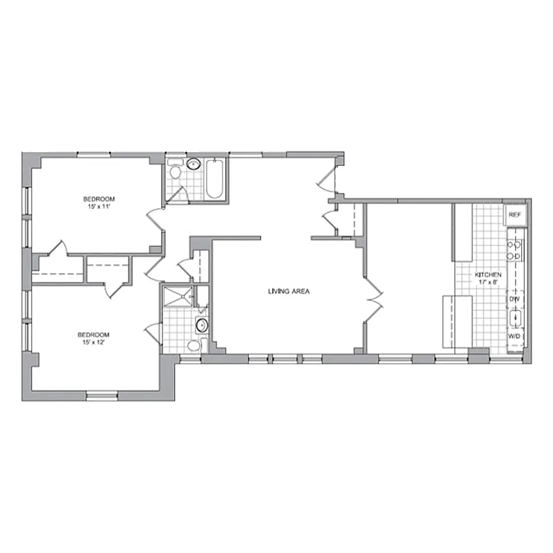 Floor plan 2 Bedroom - E