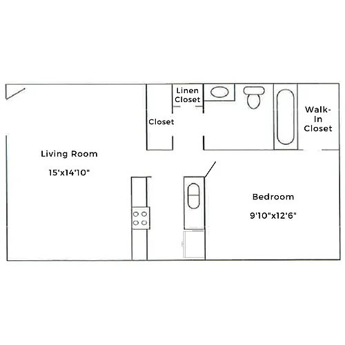 Floor plan 1 Bedroom