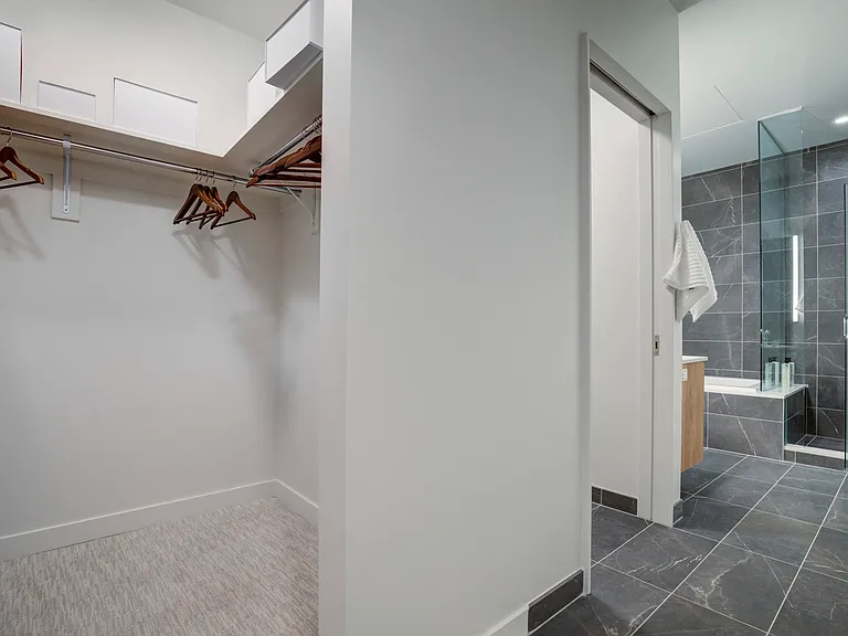 Model Closet and bathroom