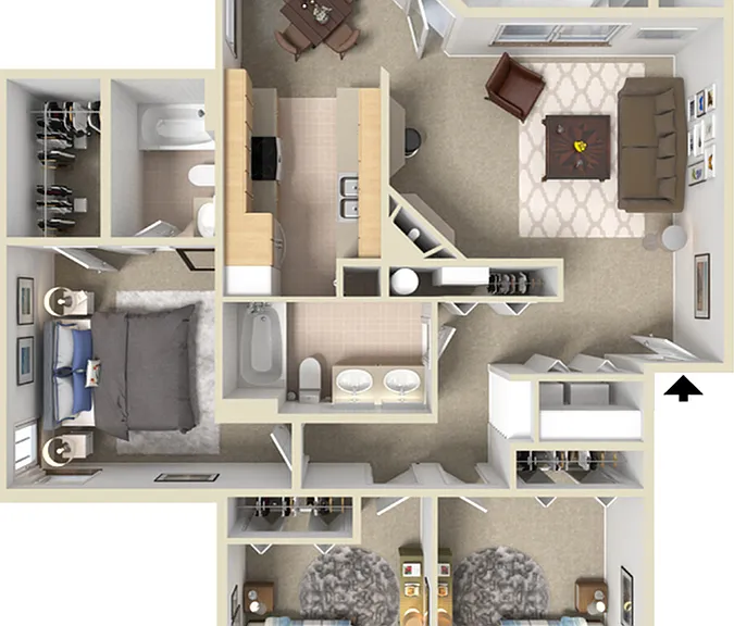 Three Bedroom Apartment - Platinum Three Bedroom Apartment - Platinum