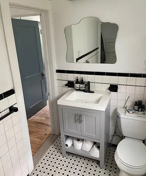 Primary bathroom on the second floor.