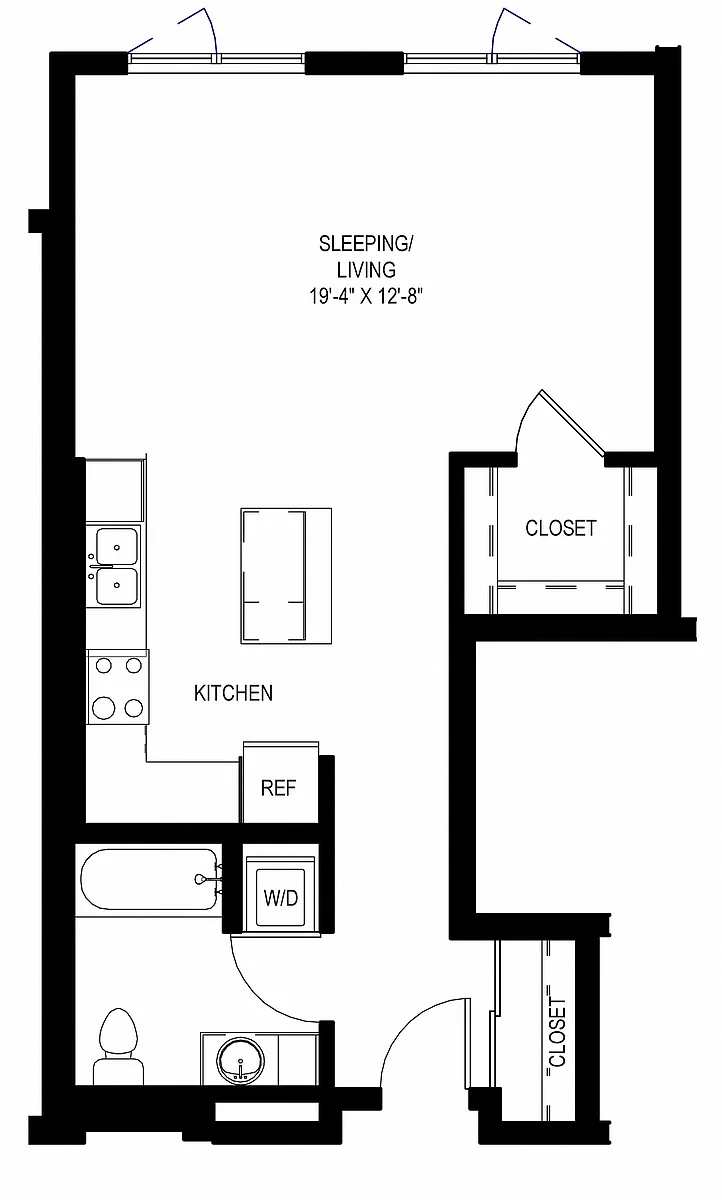 Floor plan Studio 1 Bath A9