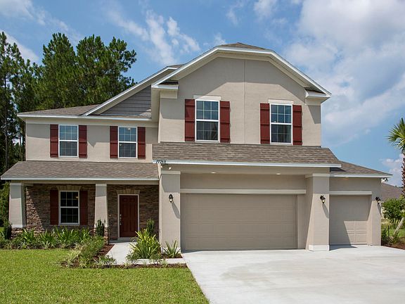 Elevation D with Opt Stone Accent and 3-Car Garage