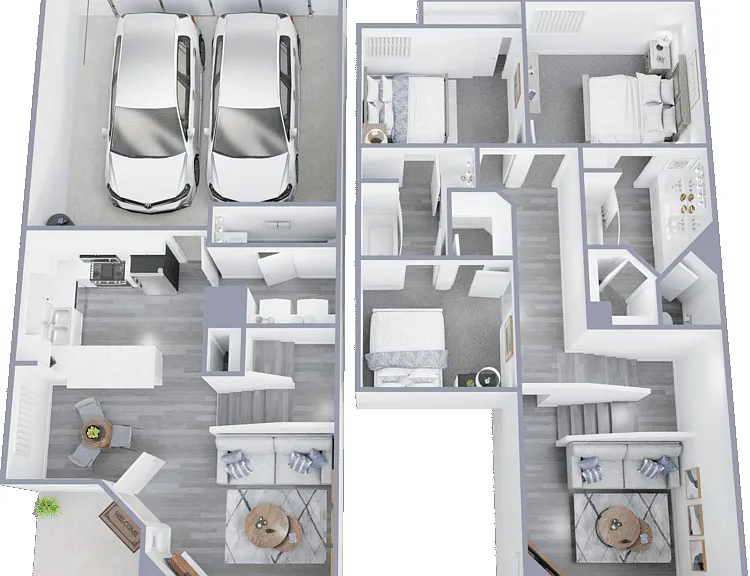 Milan Townhome Renovated Floorplan Diagram