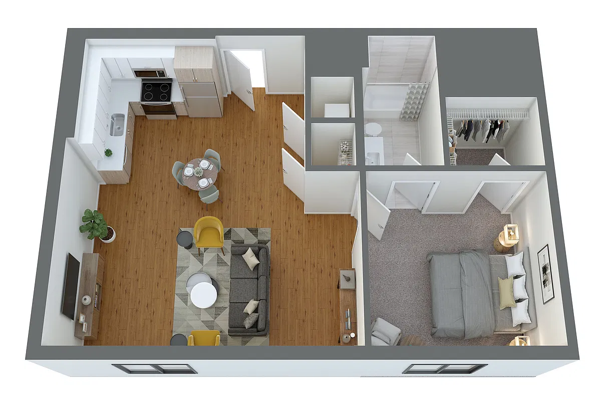 Floor plan A18 1 Bed/1 Bath