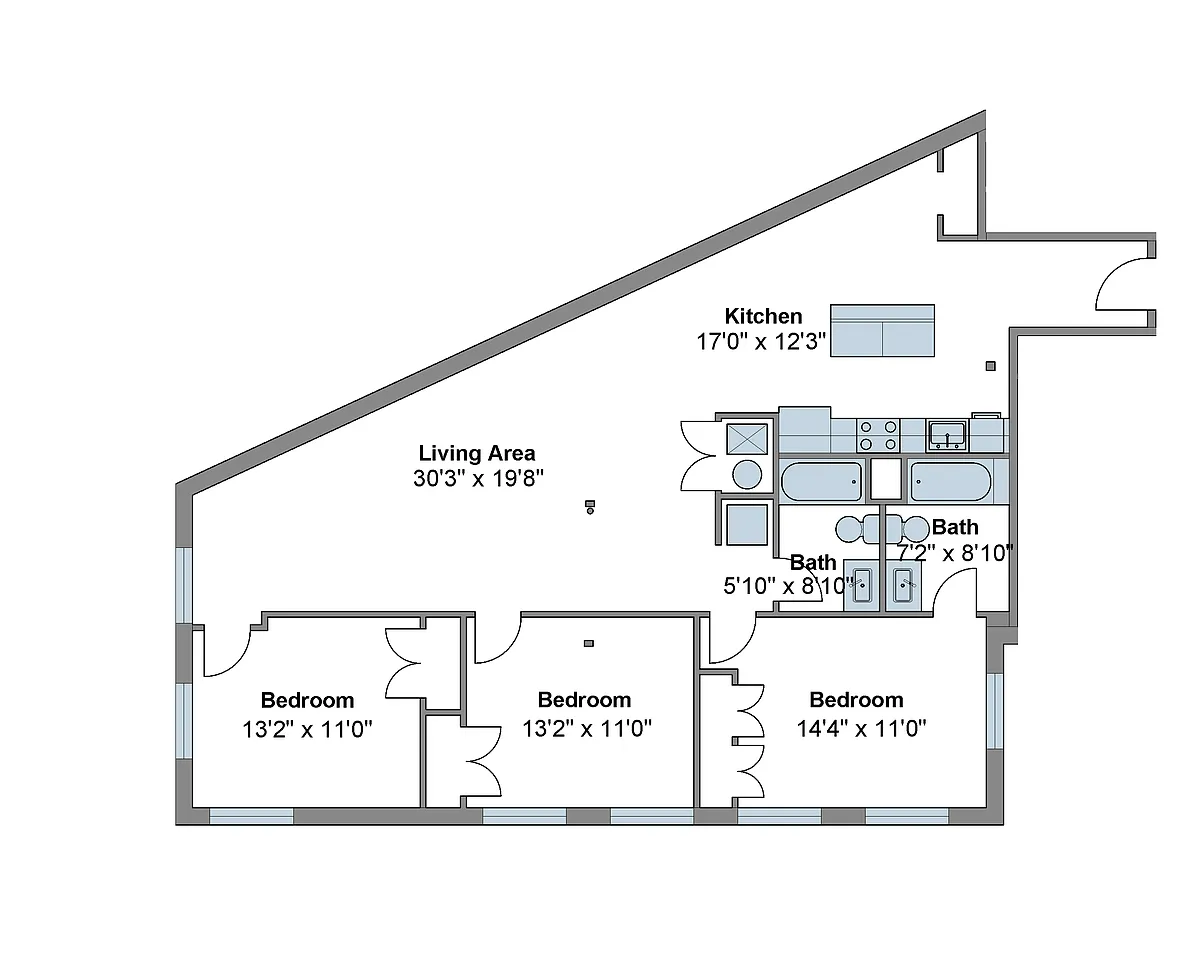 Floor plan C building 3 bed