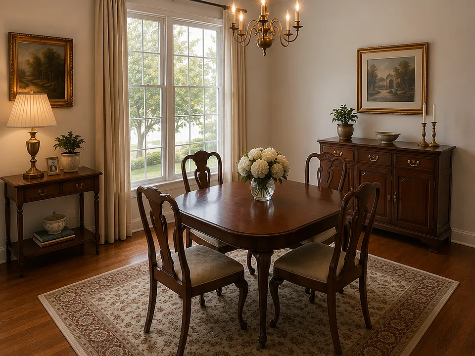 Formal Dining Room. Digitally Furnished.