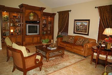 Family Room with custom built-ins
