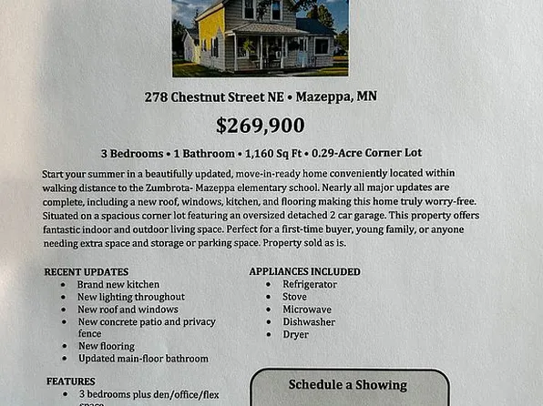 278 Chestnut St NE, Mazeppa, MN 55956