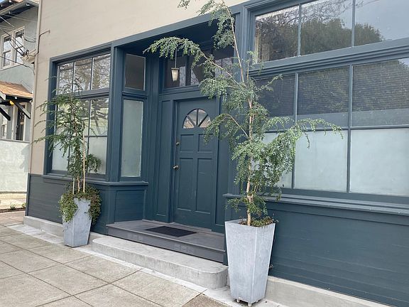 Windows are etched up to eye level for privacy