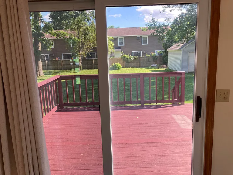 Deck and backyard from kitchen