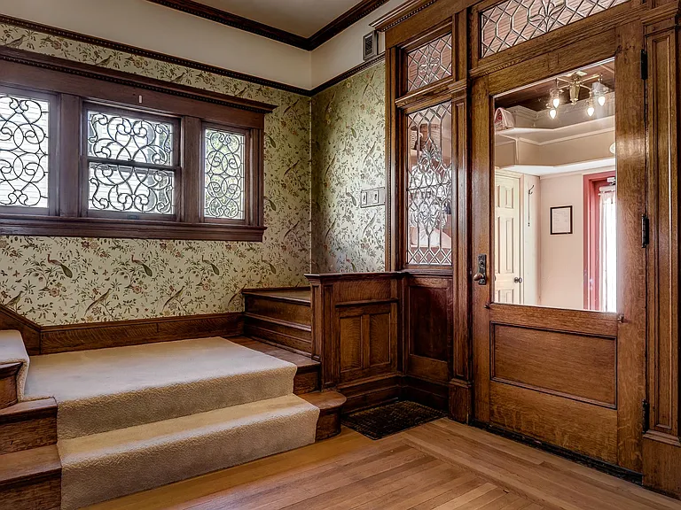 Original leaded glass windows.