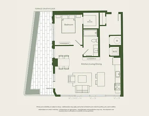 Floor plan 1 Bed- 1 Bath | A09 - Reva