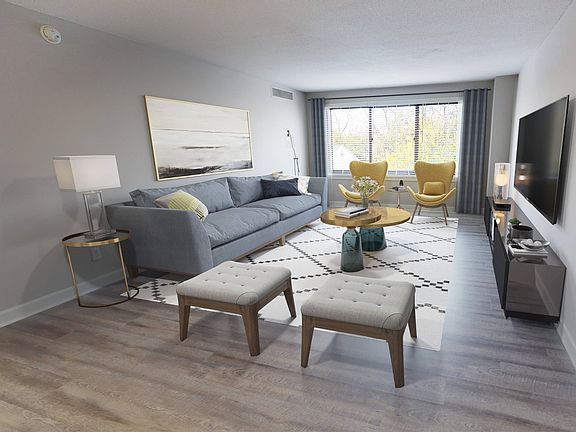Expansive living room with oversized windows