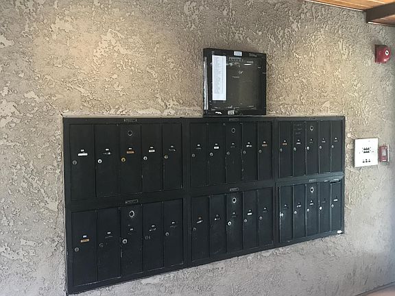 Mail boxes inside the building