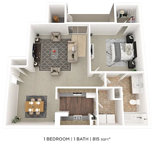 Floor plan 1BR x 1BA Renovated