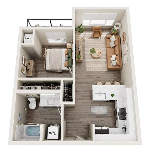 Floor plan A3 One Bedroom