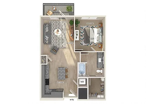 Floor plan A1 - Income Restricted