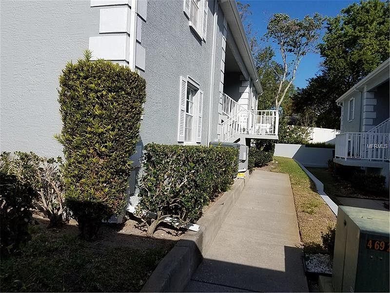 Walkway from parking lot to front door.
